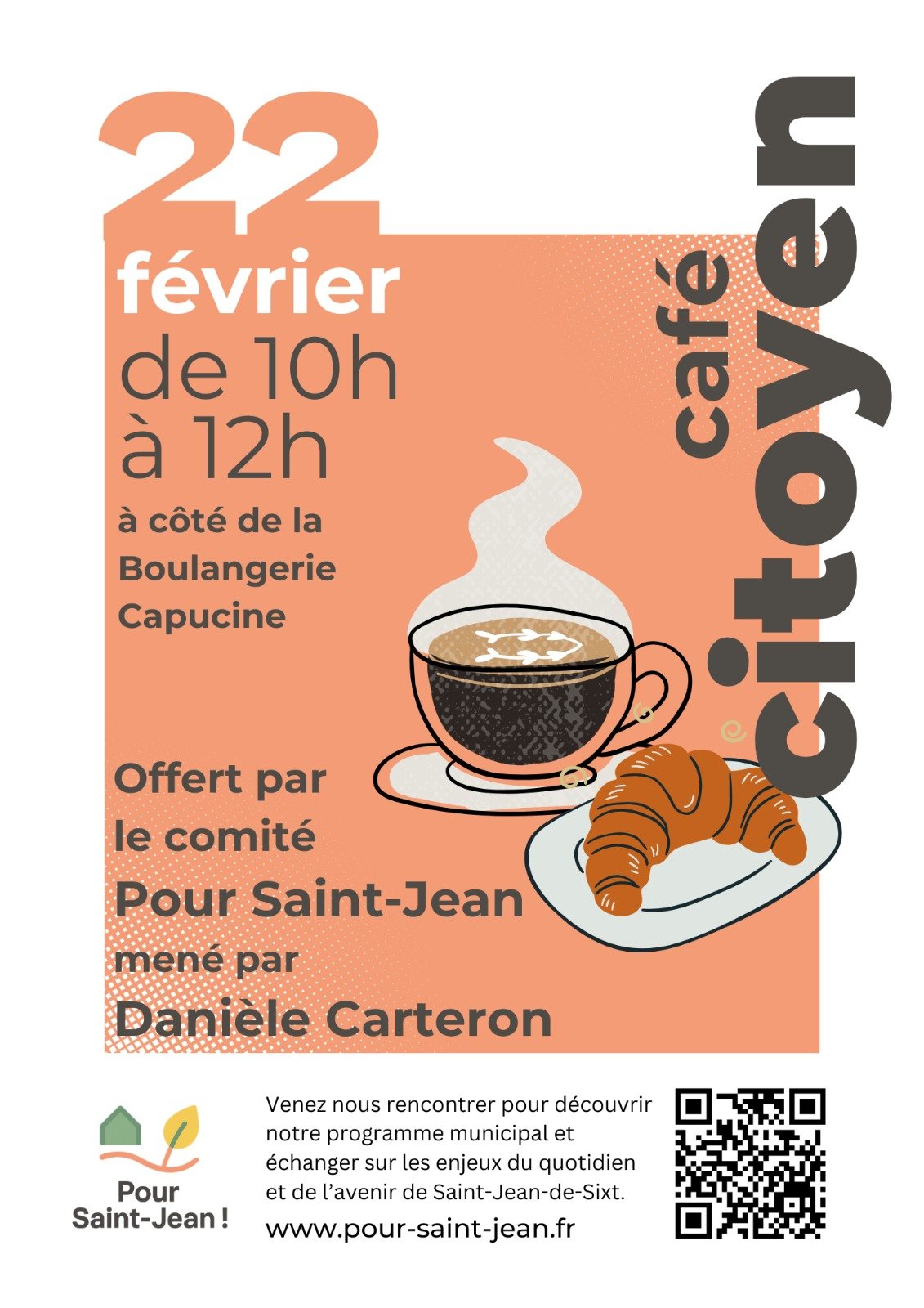 ☕ Rendez-vous samedi 22 février de 10h à 12h ! au centre village pour notre café citoyen !